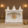Sunanda Bhawan Medium Wall Mount Pooja Mandir without Door (White Gold)