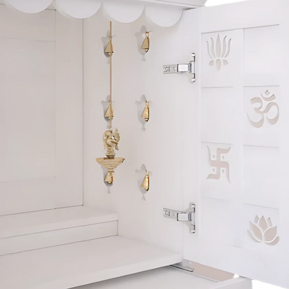 Shubhra Dham Pooja Mandir with Door (White)