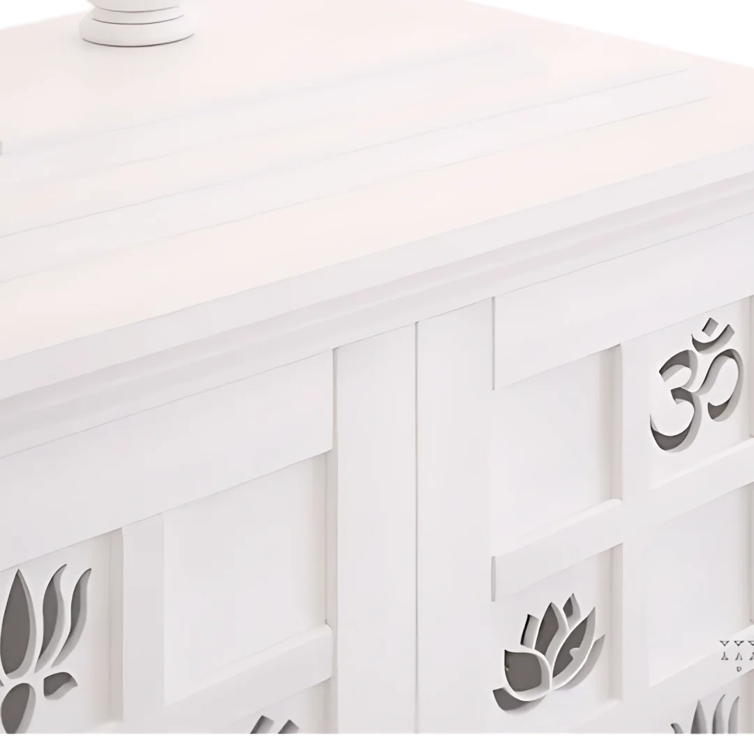 Shubhra Dham Pooja Mandir with Door (White)
