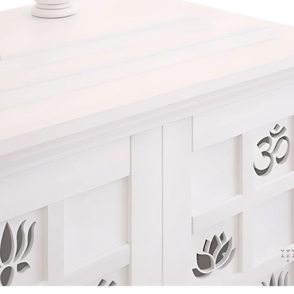 Shubhra Dham Pooja Mandir with Door (White)