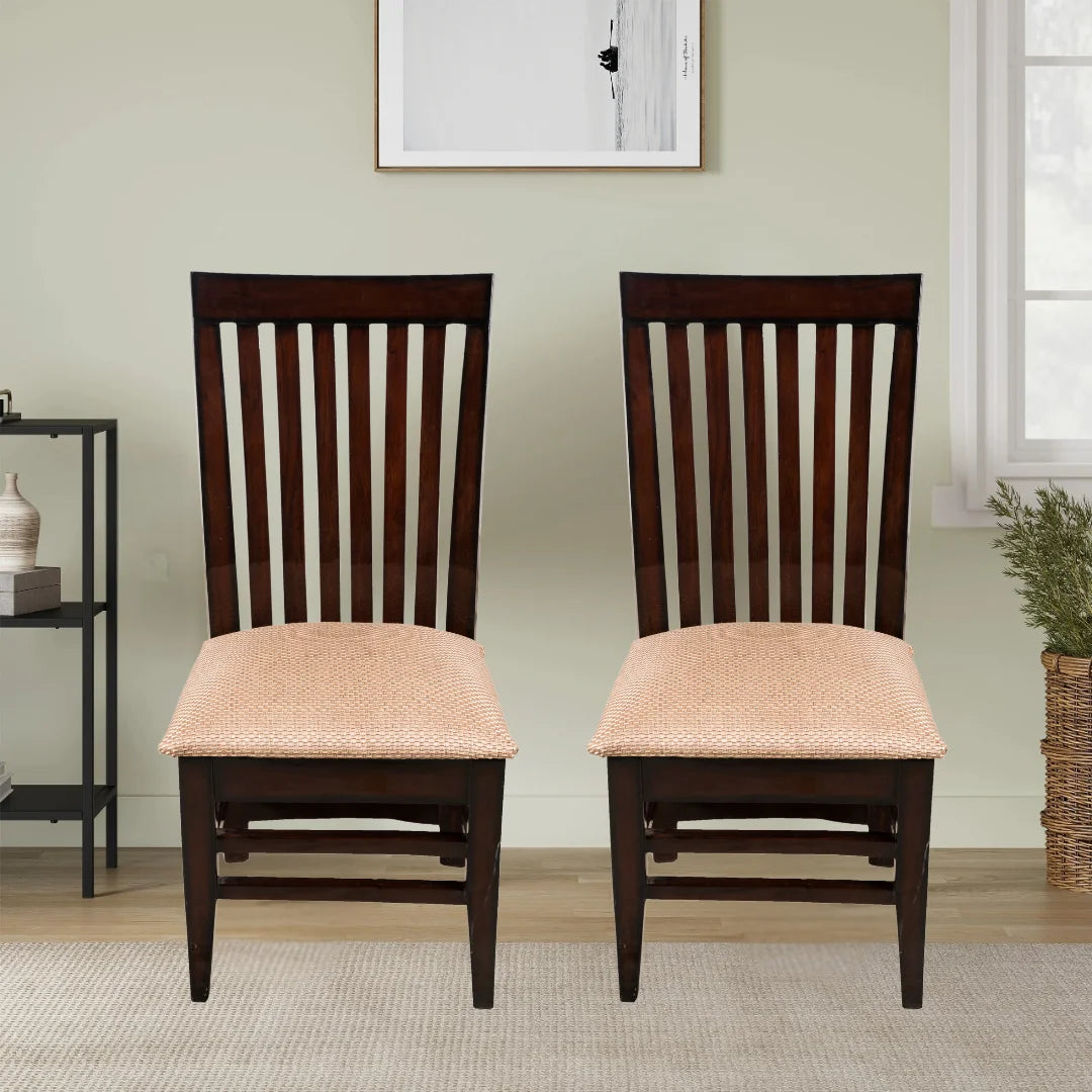 Lifestyle Image of Elstra Teak Wood Dining Chair (Brown Gold)