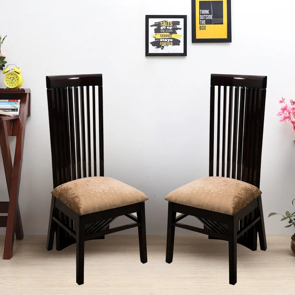 Lifestyle Image of Luxra Teak Wood Dining Chair (Brown Gold)