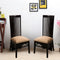 Lifestyle Image of Luxra Teak Wood Dining Chair (Brown Gold)