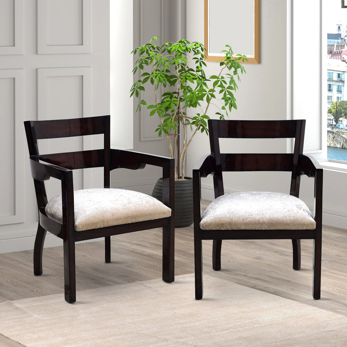Lifestyle Image of Projakto Teak Wood Living Room Chair (Brown)