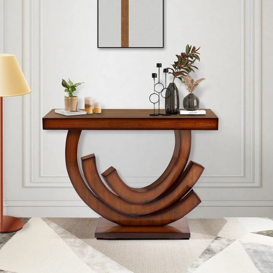 Lifestyle Image of Warc Solid Wood Console Table (Teak)