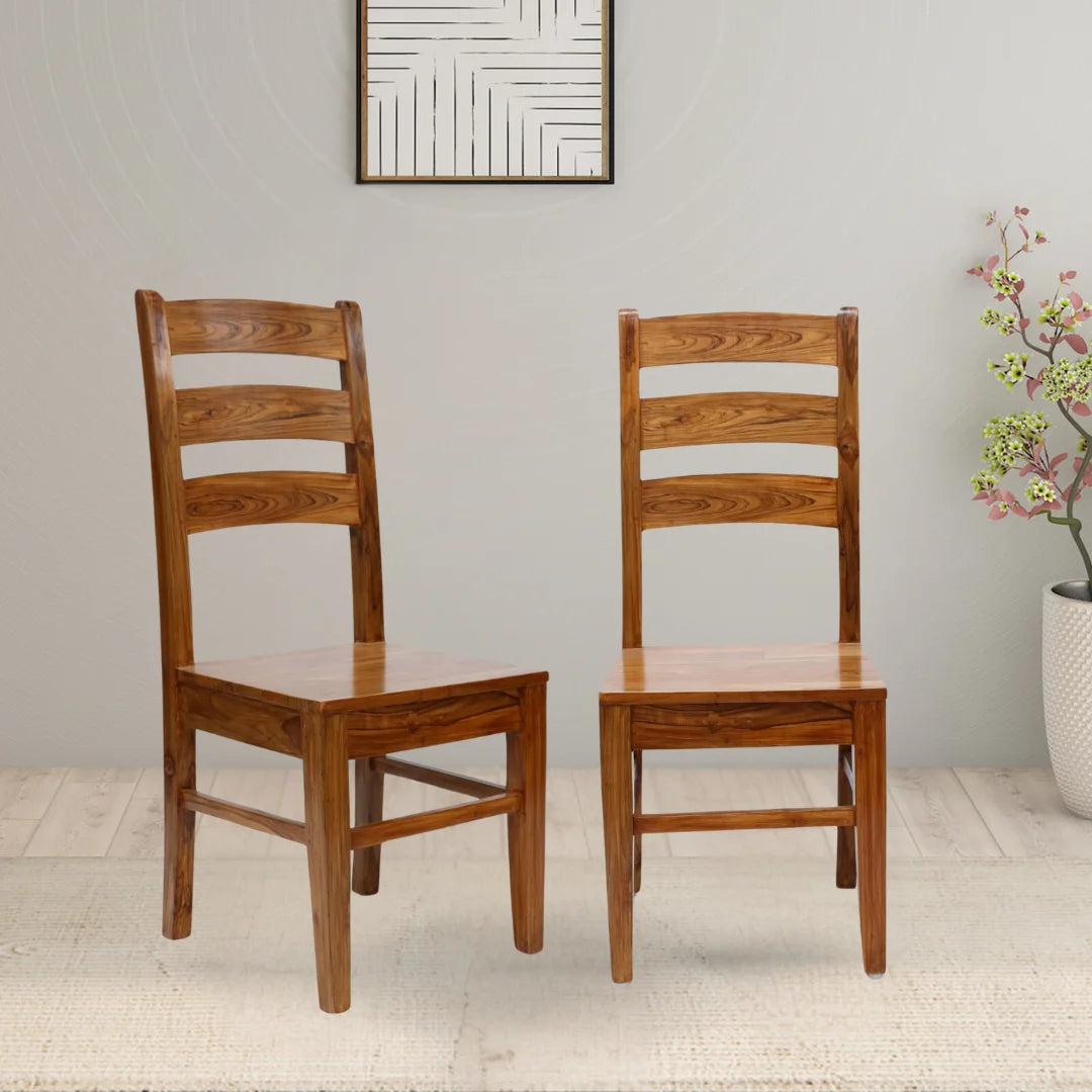 Lifestyle image of Cresta Teak Wood Dining Chair (Teak)