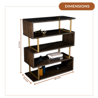 Linea Teak Wood Book Shelf (Brown) dimensions