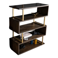 Linea Teak Wood Book Shelf (Brown) side angle