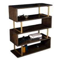 Linea Teak Wood Book Shelf (Brown) side view