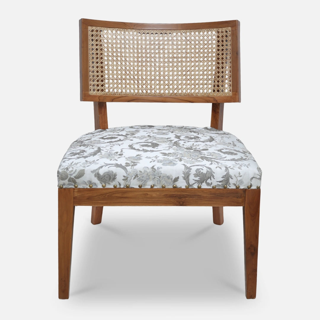 Liora Teak Wood Loung Chair (Teak) Front view 