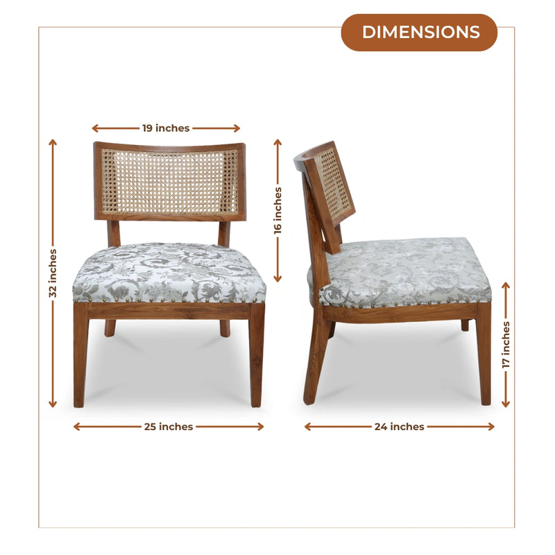 Liora Teak Wood Loung Chair (Teak) dimensions 