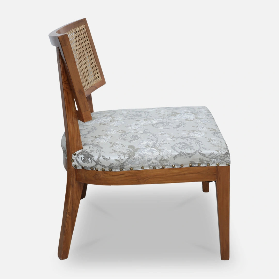 Liora Teak Wood Loung Chair (Teak) side view  