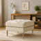Loft Teak Wood Ottoman Stool (Abalone Grey) lifestyle view
