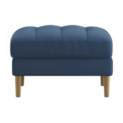 Loft Teak Wood Ottoman Stool (Cyan Blue)