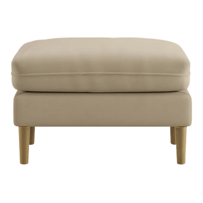 Loft Teak Wood Ottoman Stool (Grey) back view