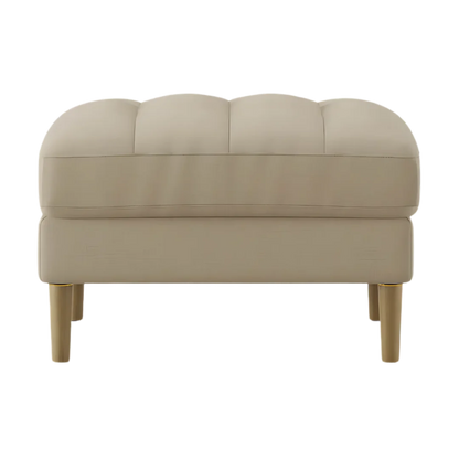 Loft Teak Wood Ottoman Stool (Grey) front view
