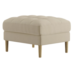 Loft Teak Wood Ottoman Stool (Abalone Grey)