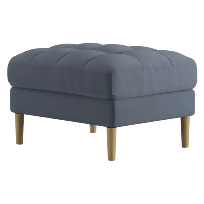Loft Teak Wood Ottoman Stool (Spruce Blue) side angle