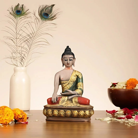 Lord Buddha Brass Idol 2 lifestyle view