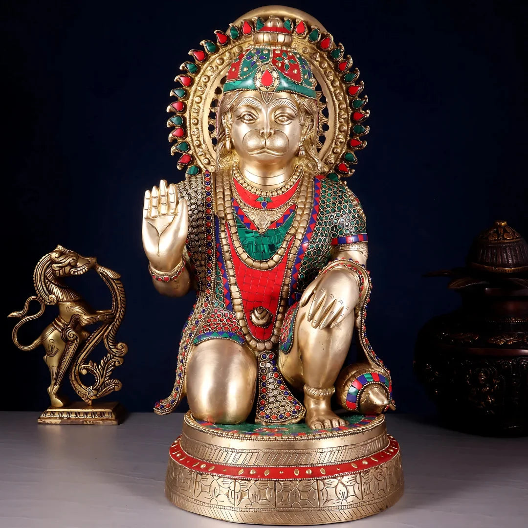 Lord Hanuman  brass Idol 27 lifestyle view