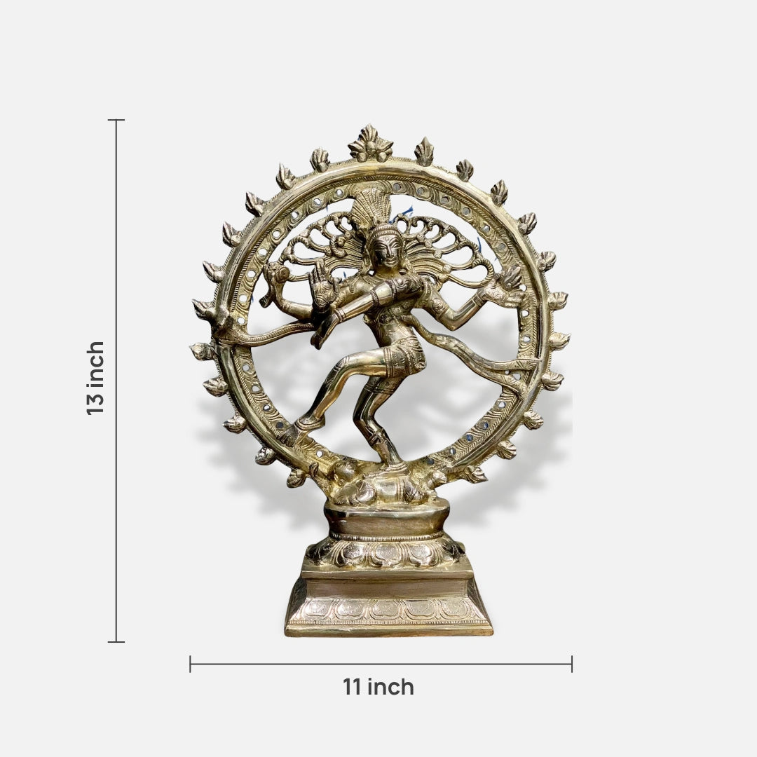 Lord Natraja Brass Idol 4 dimensions 