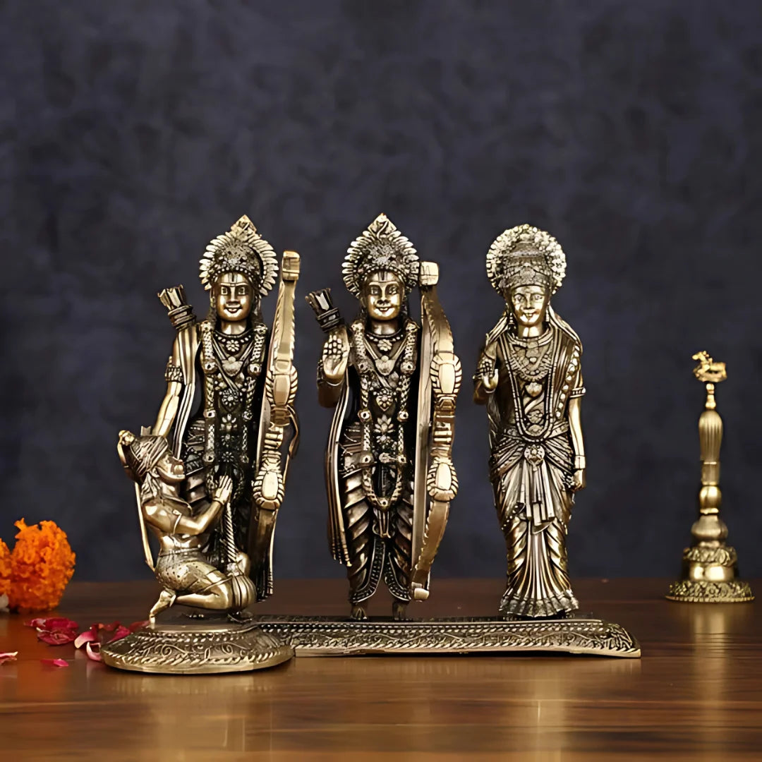 Lord Rama, Sita, Lakshman and Hanuman Brass Idol lifestyle view