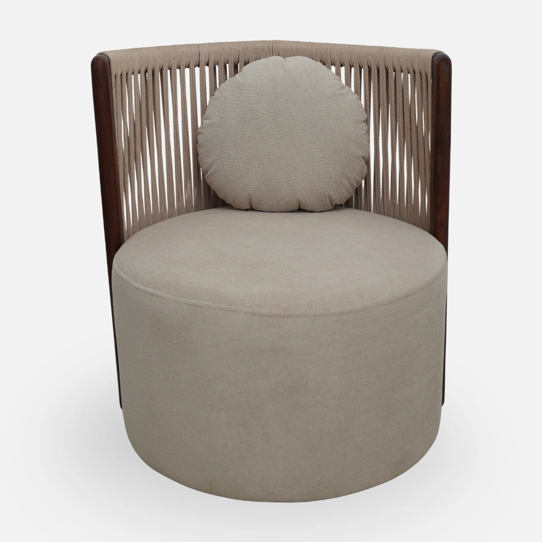 Lubin Teak Wood Bedroom chair (Brown)Front view  