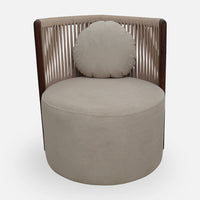 Lubin Teak Wood Bedroom chair (Brown)Front view  