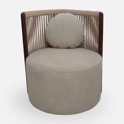 Lubin Teak Wood Bedroom chair (Brown)Front view  