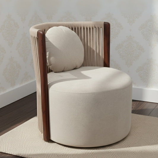 Lubin Teak Wood Bedroom chair (Brown)lifestyle view 