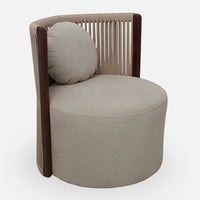 Lubin Teak Wood Bedroom chair (Brown) side angle 