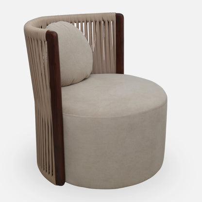 Lubin Teak Wood Bedroom chair (Brown) side view 