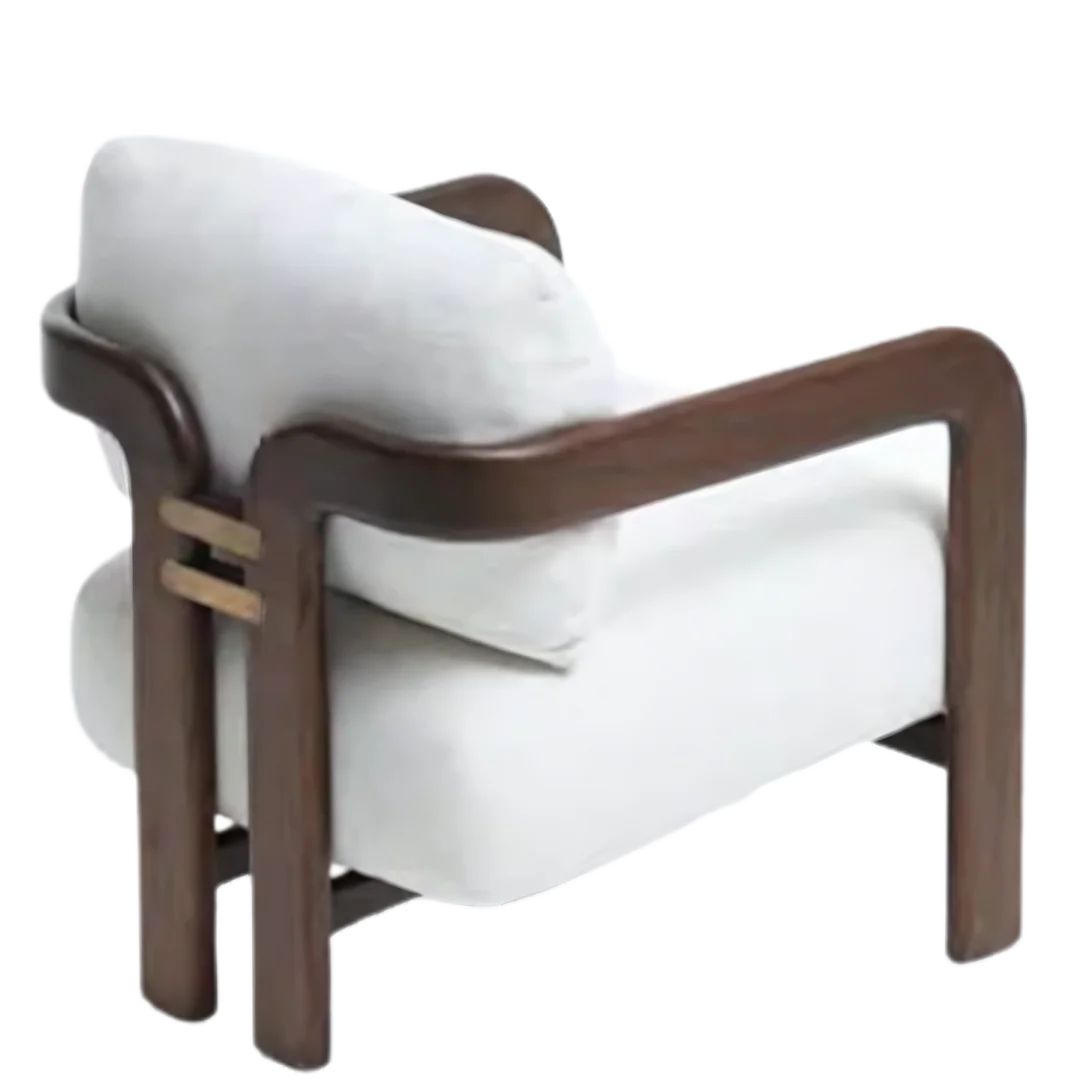 Lunora Teak Wood Lounge Chair (Brown) Back View