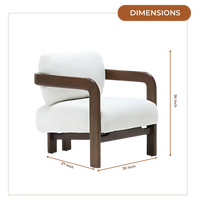 Lunora Teak Wood Lounge Chair (Brown) Dimensions