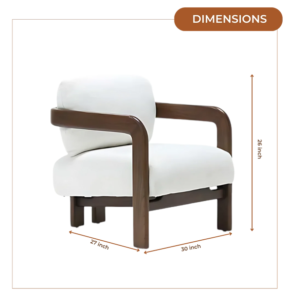 Lunora Teak Wood Lounge Chair (Brown) Dimensions