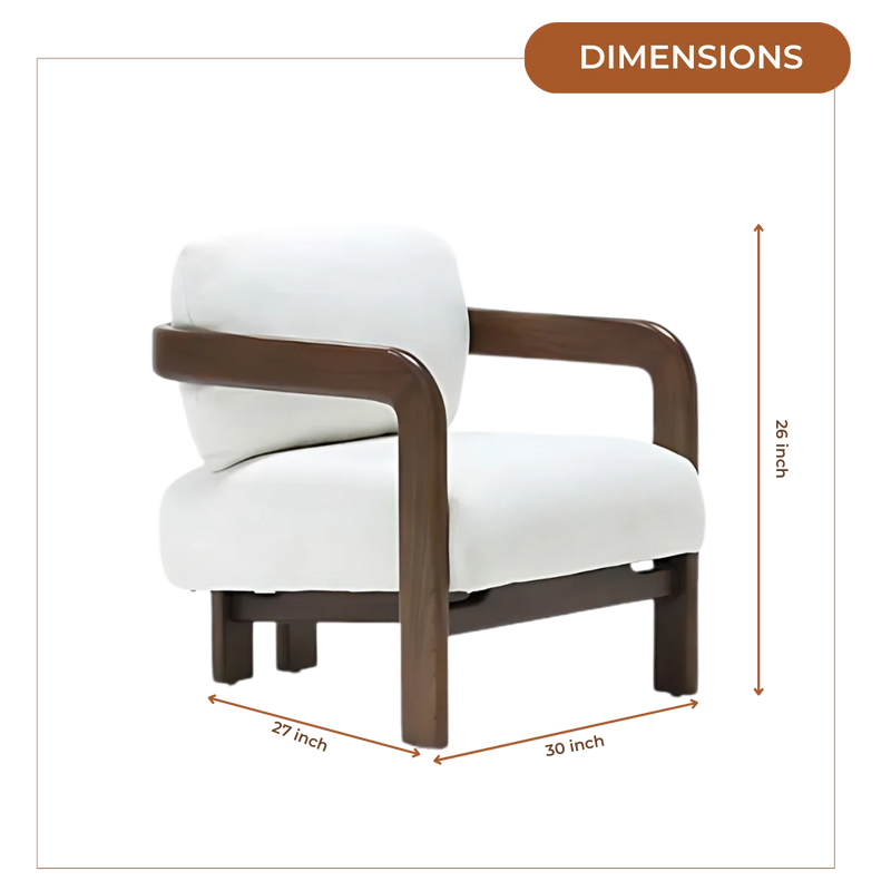 Lunora Teak Wood Lounge Chair (Brown) Dimensions