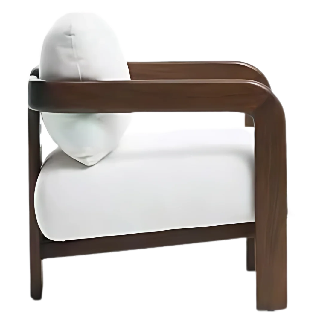 Lunora Teak Wood Lounge Chair (Brown) Side View