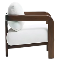 Lunora Teak Wood Lounge Chair (Brown) Side View