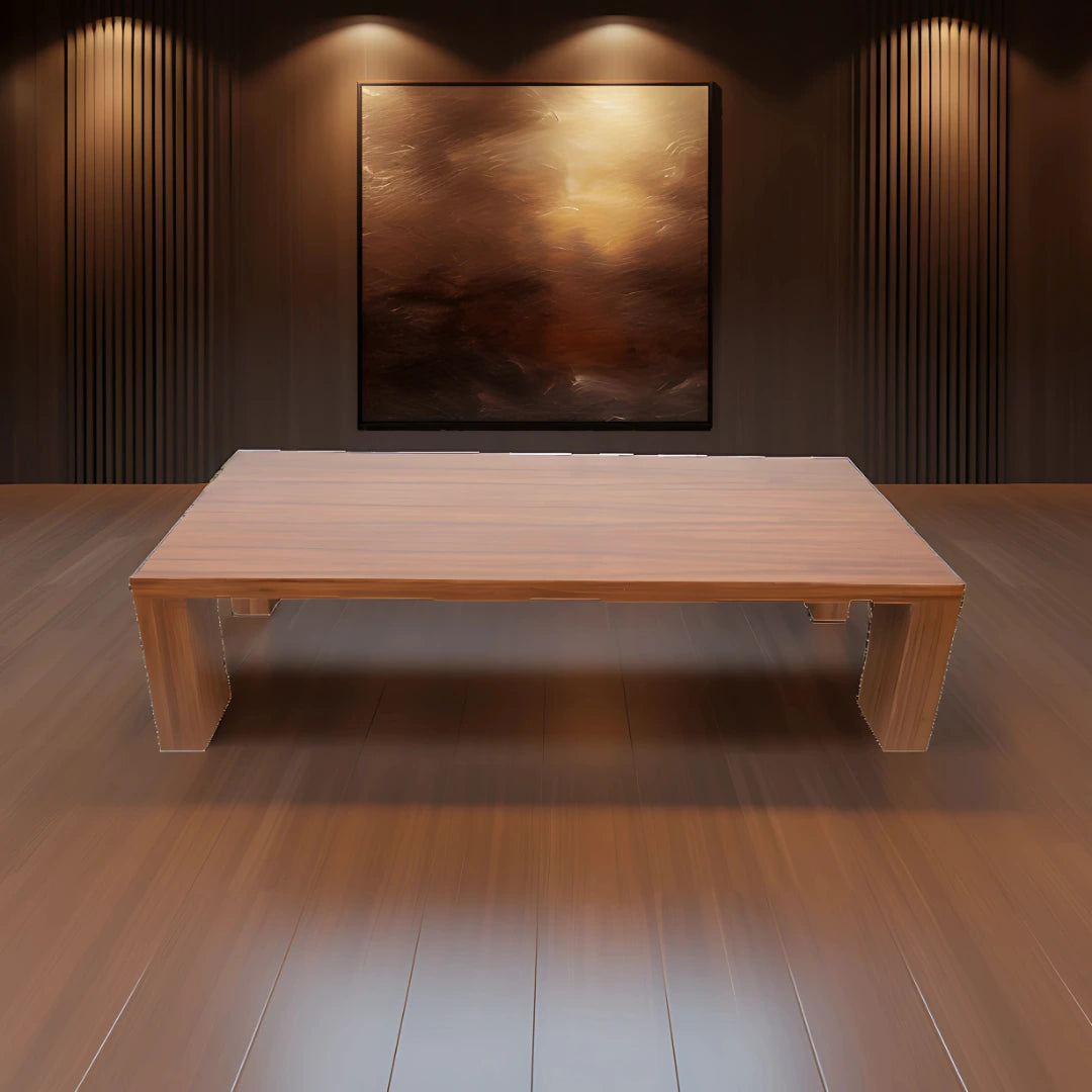 Lustre Teak Wood Centre Table (Teak) lifestyle view