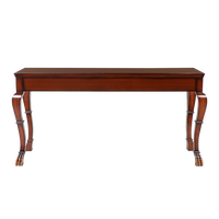Lustrous Solid Wood Console Table in Brown color back view
