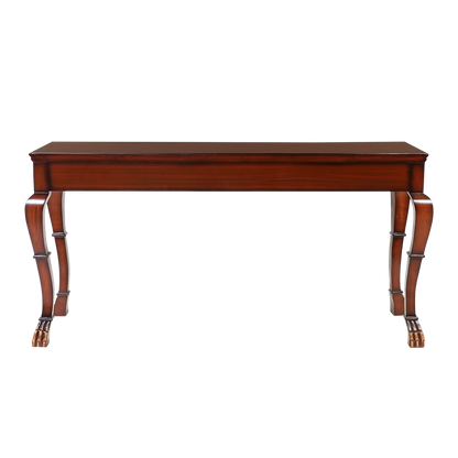 Lustrous Solid Wood Console Table in Brown color back view