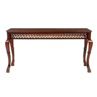 Lustrous Solid Wood Console Table in Brown color front view