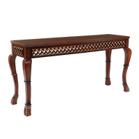 Lustrous Solid Wood Console Table in Brown color 45° side view