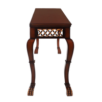 Lustrous Solid Wood Console Table in Brown color side view