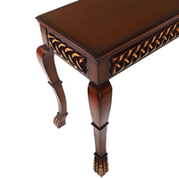 Lustrous Solid Wood Console Table in Brown color zoom view