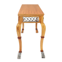 Lustrous Solid Wood Console Table in Teak color side view