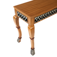 Lustrous Solid Wood Console Table in Teak color zoom view