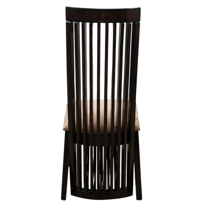 Luxra Teak Wood Dining Chair (Brown Gold) Back View