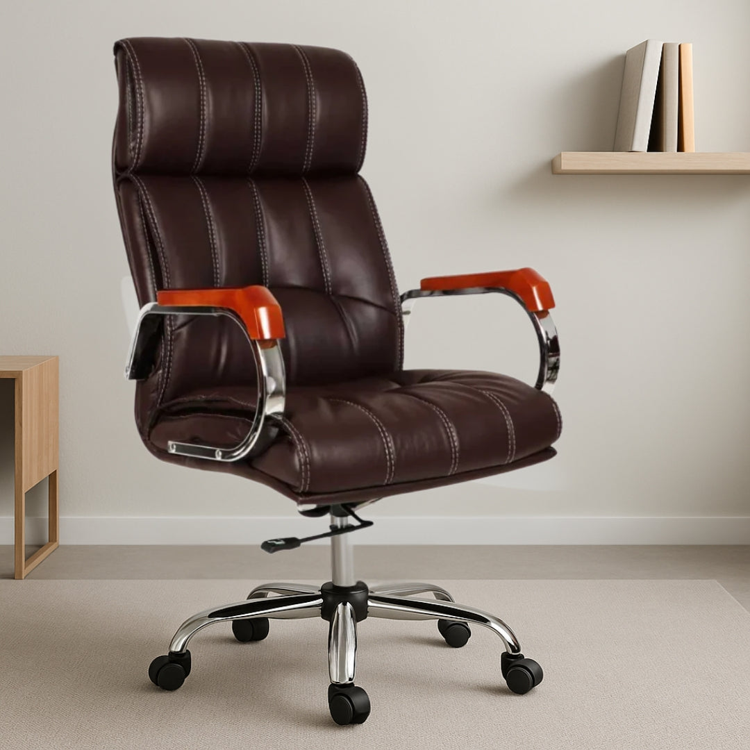 Luxurin High Back Office Executive Chair (Brown) lifestyle view