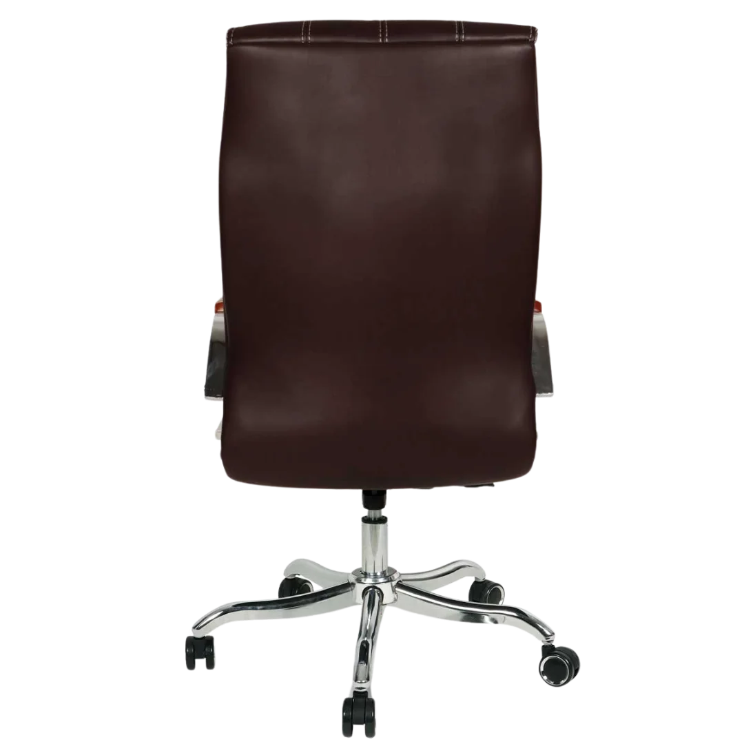 Luxurin High Back Office Executive Chair (Brown) Back View